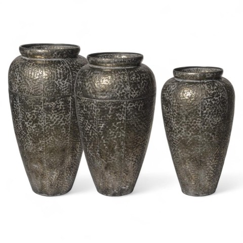 SET 3 VASI METALLO SILVER